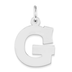 Sterling Silver Amanda Collection Medium Block Style Initial G Pendant